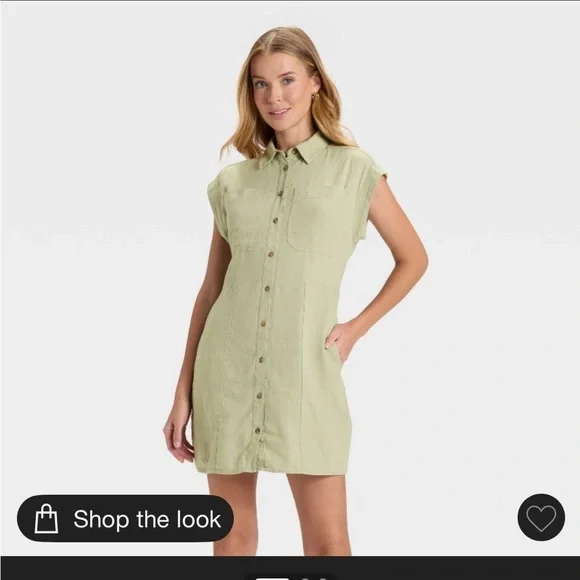 olive green shirt dress womens Ker Sun main image 1
